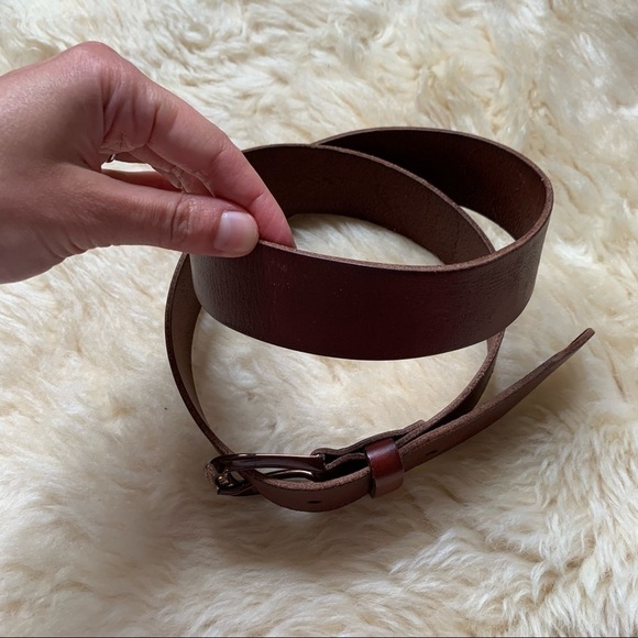 Fossil Classic Cognac Brown Dusty Rose Rhinestone Embellished Buckle Belt M